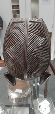 Lot 146 - African carved tribal vase