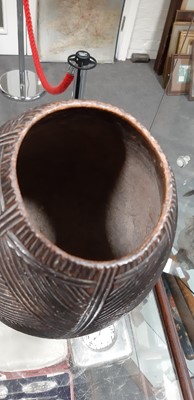 Lot 146 - African carved tribal vase