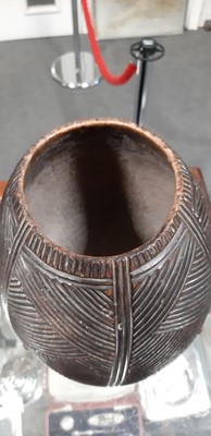 Lot 146 - African carved tribal vase