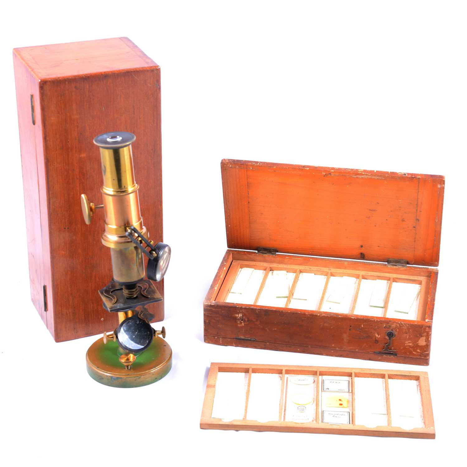 Lot 196 - STudent's microscope, a camera lucida, field