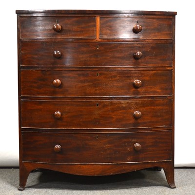 Lot 291 - Victorian mahogany bowfront chest of drawers