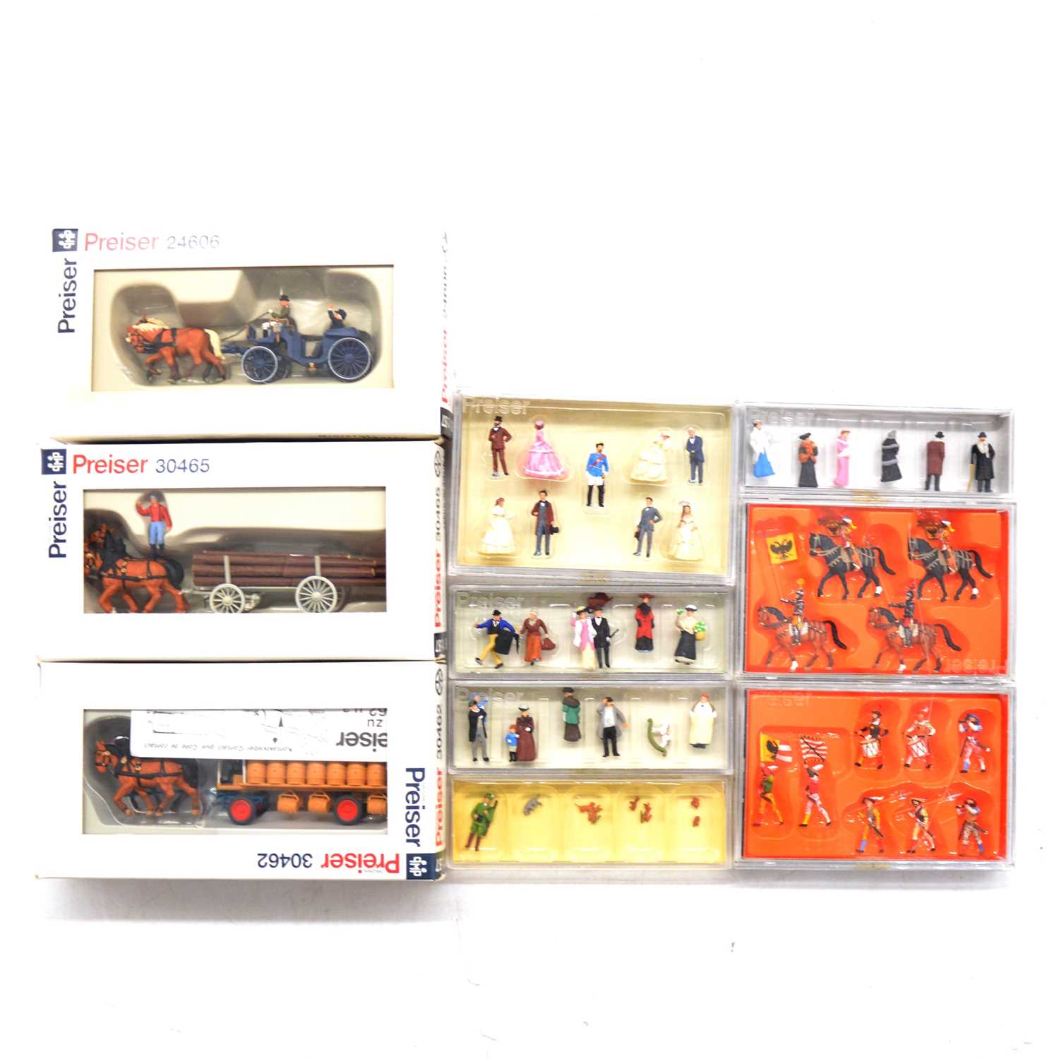 Lot 396 - Ten Preiser HO gauge figurines, boxed