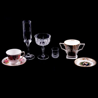 Lot 132 - Colclough bone china tea set, decorative china and glass, including modern commemoratives.