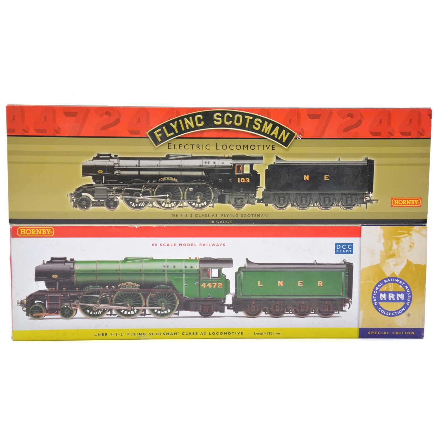 Lot 391 - Two Hornby OO gauge Flying Scotsman locomotives, boxed