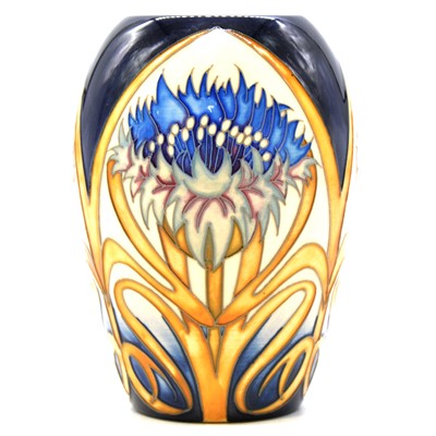 Lot 9 - Vicky Lovatt for Moorcroft Pottery, a 'Cornflower Cavalcade' pattern vase.