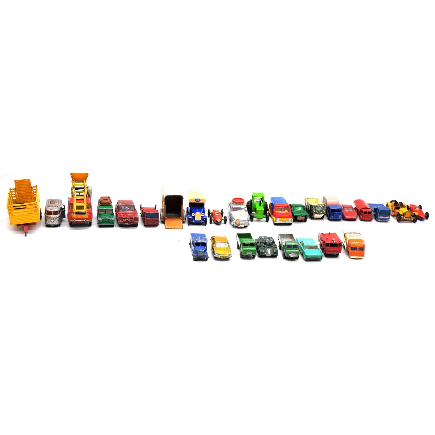 Lot 12 - Twenty-eight play-worn die-cast models, including Corgi, Dinky and Matchbox