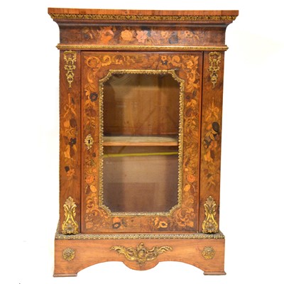 Lot 414 - French walnut and marquetry vitrine