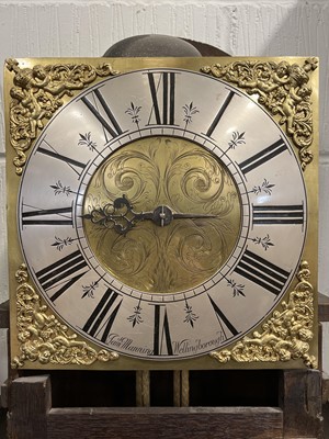 Lot 261 - Oak longcase clock