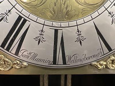 Lot 261 - Oak longcase clock