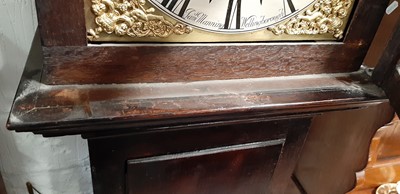 Lot 261 - Oak longcase clock