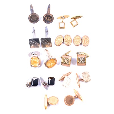 Lot 337 - A collection of vintage cufflinks.