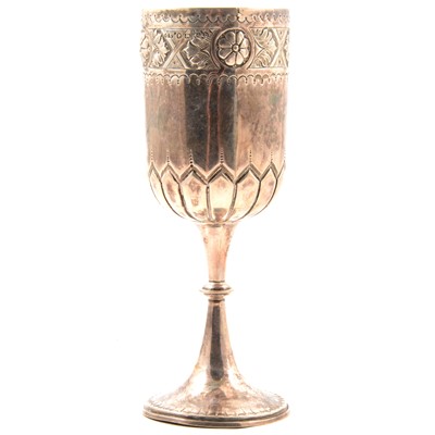 Lot 160 - Victorian silver goblet, George Unite,...