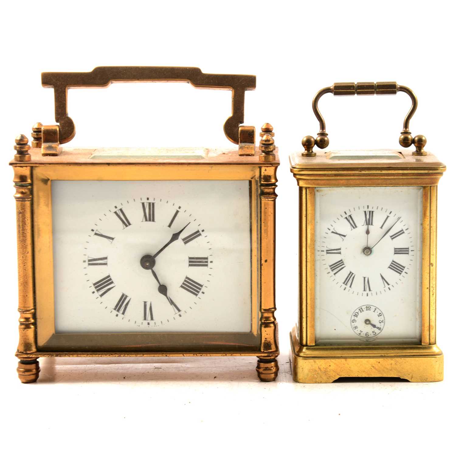 Lot 83 - Two brass carriage clocks