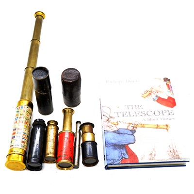 Lot 202 - Five small telescopes and a book