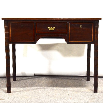 Lot 283 - Mahogany and boxwood writing table.