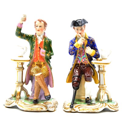 Lot 23 - Royal Crown Derby, a pair of seated Greenwich Pensioner figures