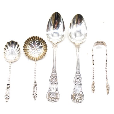 Lot 351 - Two sets of silver teaspoons.