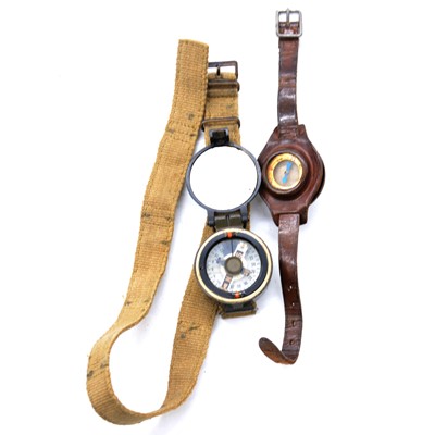 Lot 210 - RAF armband compass, and another wrist compass