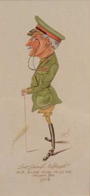 Lot 258 - C Hunt, caricature of Lieutenant General Sloggett