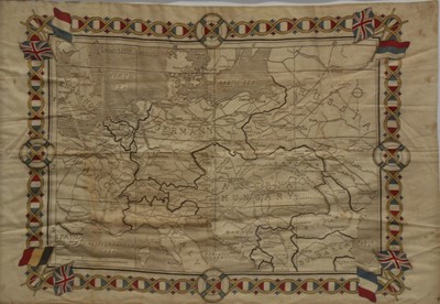 Lot 259 - Three cloth maps, framed.