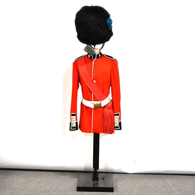 Lot 271 - Irish Guards red tunic, bearskin with plume, on a mannequin