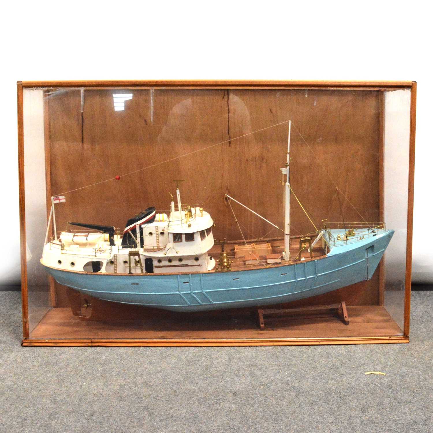 Lot 278 - Handbuilt wooden scale model trawler,