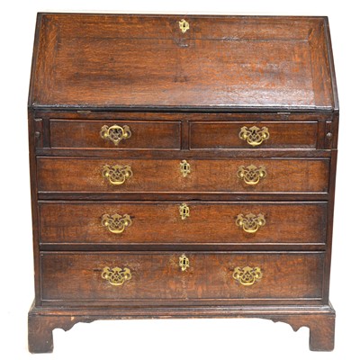 Lot 421 - Georgian oak country-made bureau