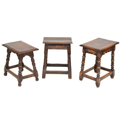 Lot 418 - Three oak joint stools