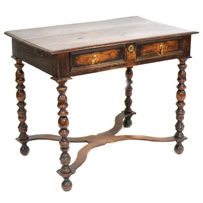 Lot 221 - An old oak side table, in part early 18th century