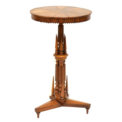 Lot 240 - An unusual Victorian walnut pedestal table, of military interest