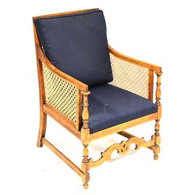 Lot 450 - Beech framed bergere armchair