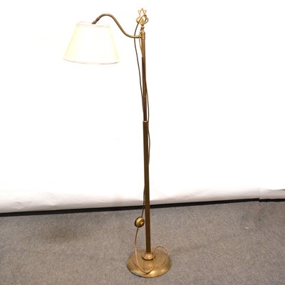 Lot 496 - Floorstanding brass standard lamp