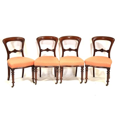 Lot 413 - Set of six Victorian mahogany hoop-back dining chairs