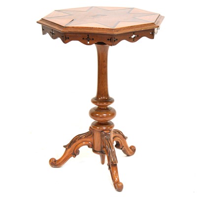 Lot 406 - Victorian satinwood, mahogany and inlaid Masonic table