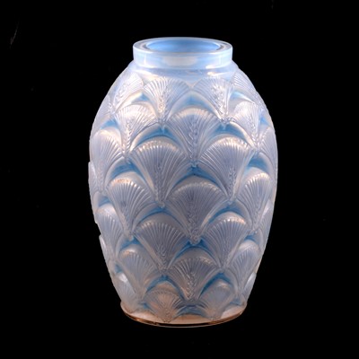 Lot 14A - Rene Lalique 'Herblay' design opalescent glass vase