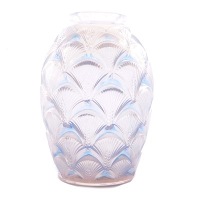Lot 14 - Rene Lalique 'Herblay' design opalescent glass vase