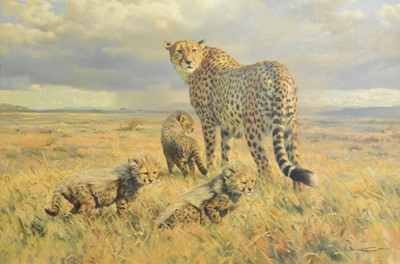 Lot 215 - Donald Grant, A family of cheetahs