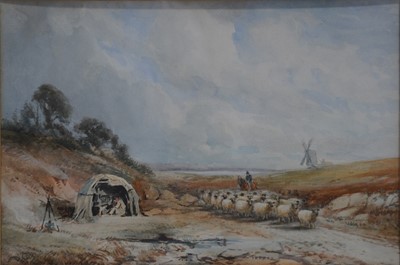 Lot 253 - Follower of David Cox, Gypsy Camp