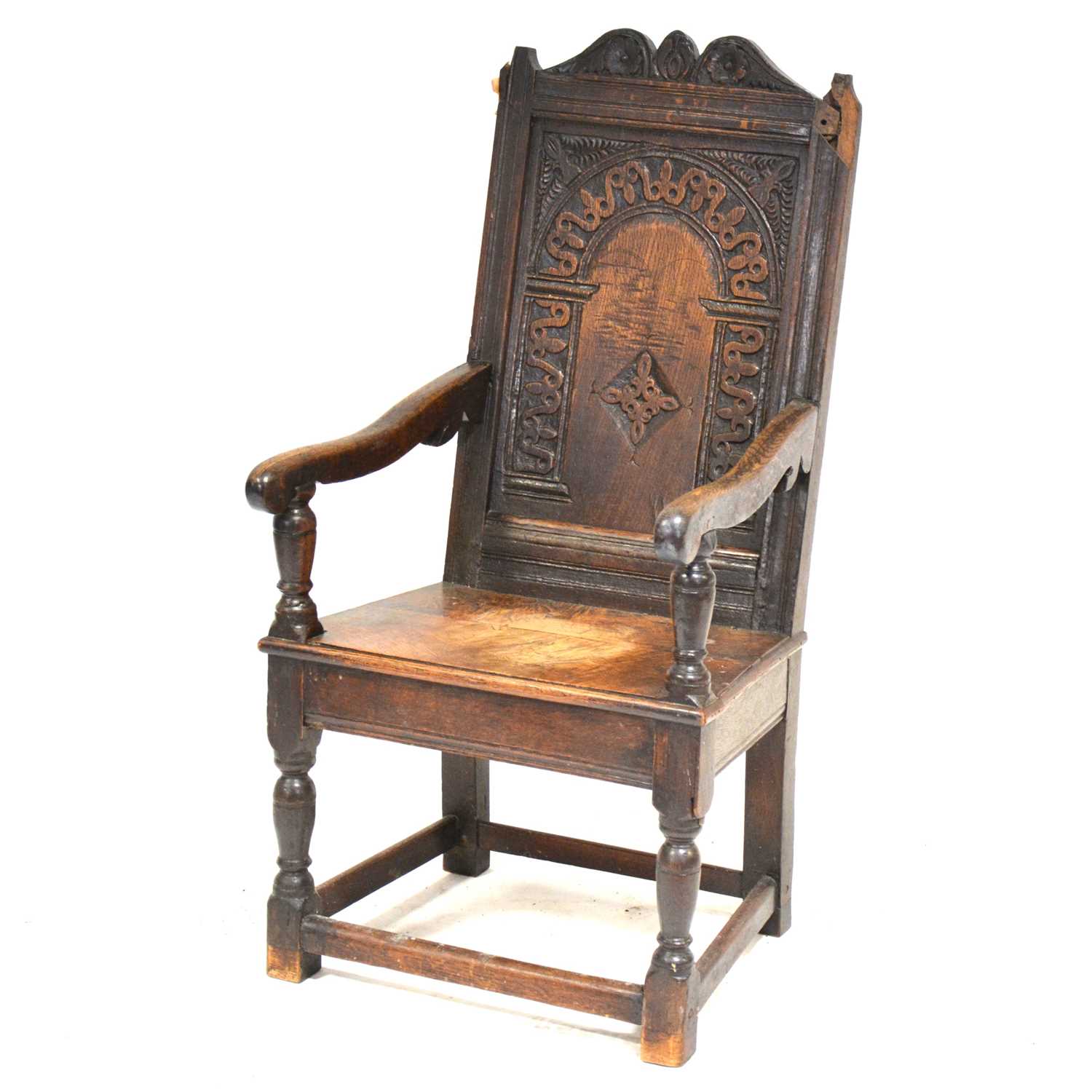 Lot 468 - Joined oak wainscot chair