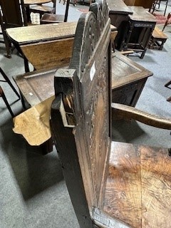 Lot 468 - Joined oak wainscot chair
