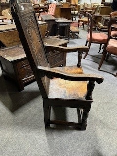 Lot 468 - Joined oak wainscot chair