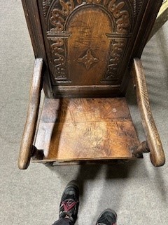 Lot 468 - Joined oak wainscot chair