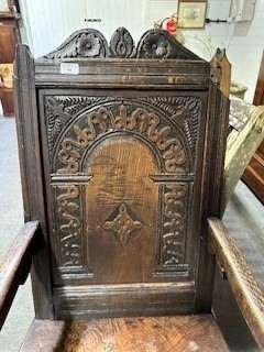 Lot 468 - Joined oak wainscot chair
