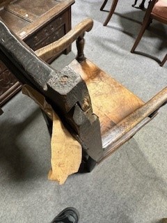 Lot 468 - Joined oak wainscot chair