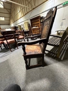 Lot 468 - Joined oak wainscot chair