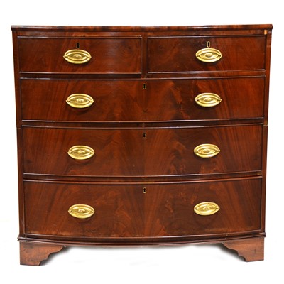 Lot 452 - Victorian mahogany bowfront chest of drawers