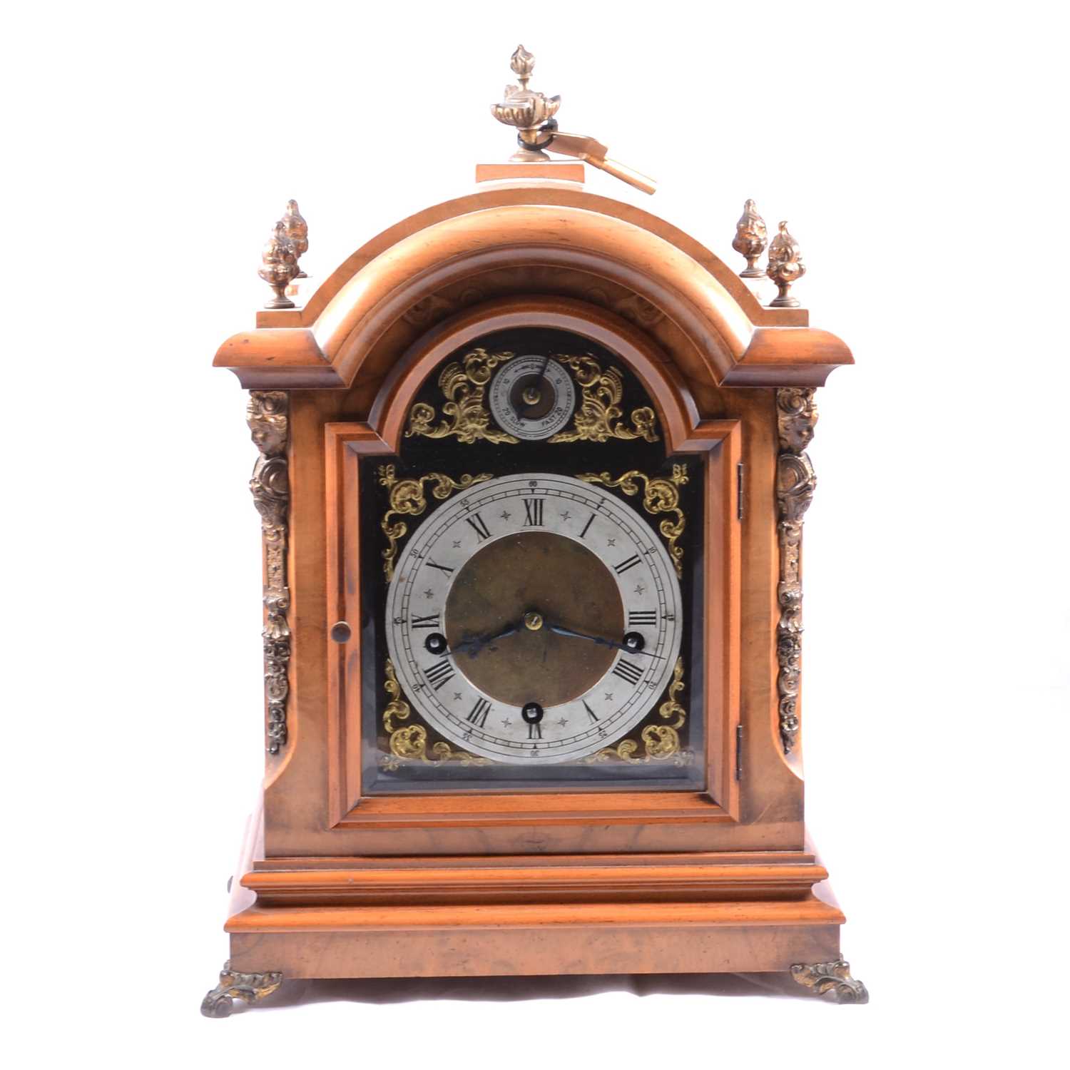 Lot 215 - German walnut bracket clock,