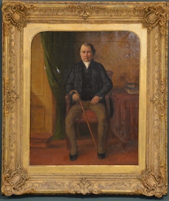 Lot 282 - Victorian School, Portrait of a man seated.