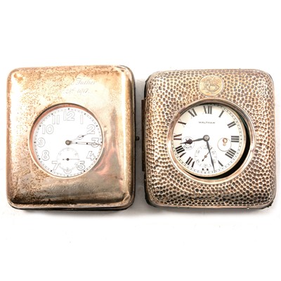 Lot 167 - Two goliath pocket watches in silver mounted cases