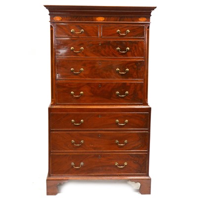 Lot 395 - George III mahogany chest on chest